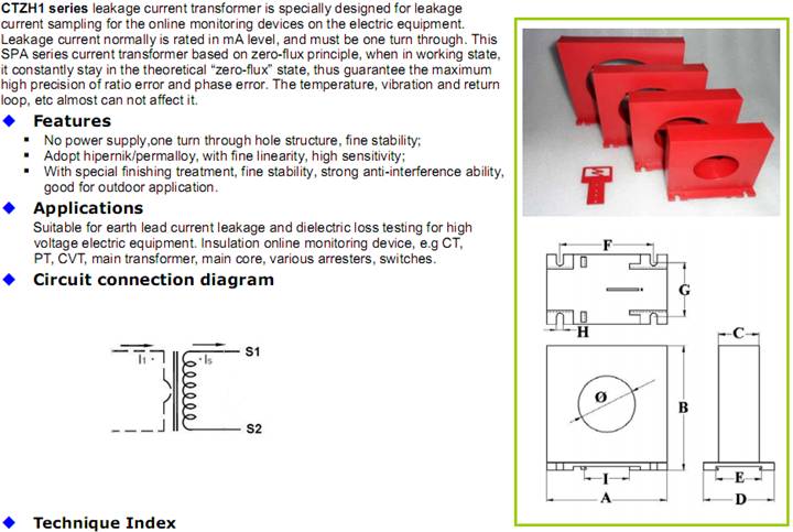 CTZH2 Series AC Leakage CT 